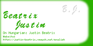 beatrix justin business card